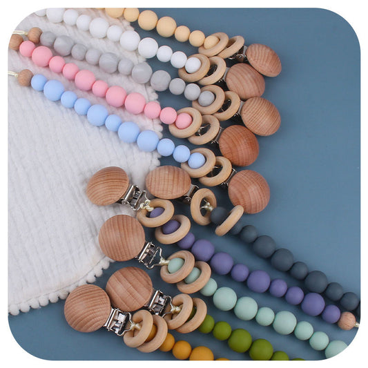 Soothing Beech Wood Clip Pacifier Chain